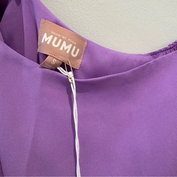 Show Me Your Mumu Trish One Shoulder Mini Dress Size Small Purple - Picture 4 of 6